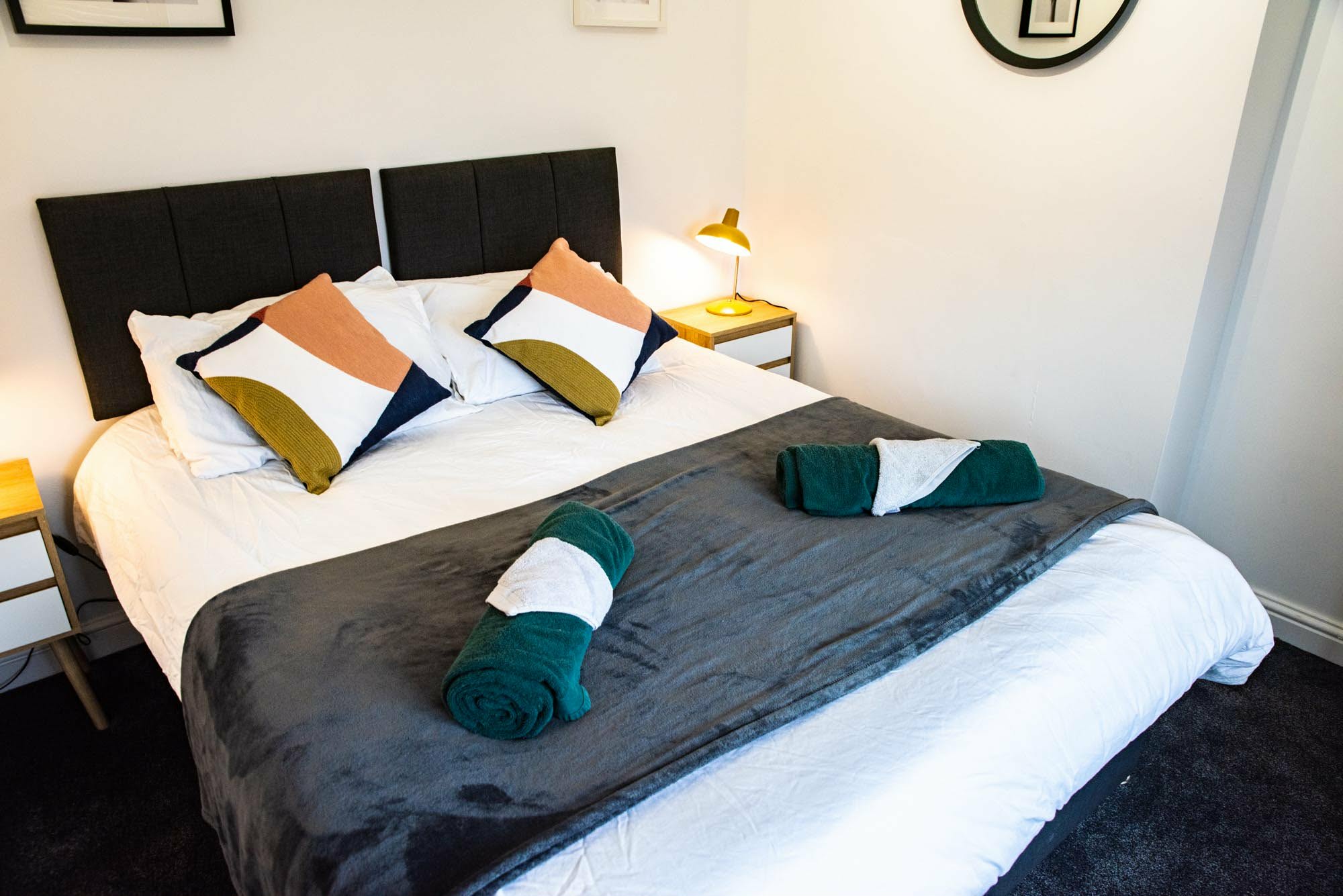 Double bedroom at the Stainforth, Doncaster serviced accommodation for teams
