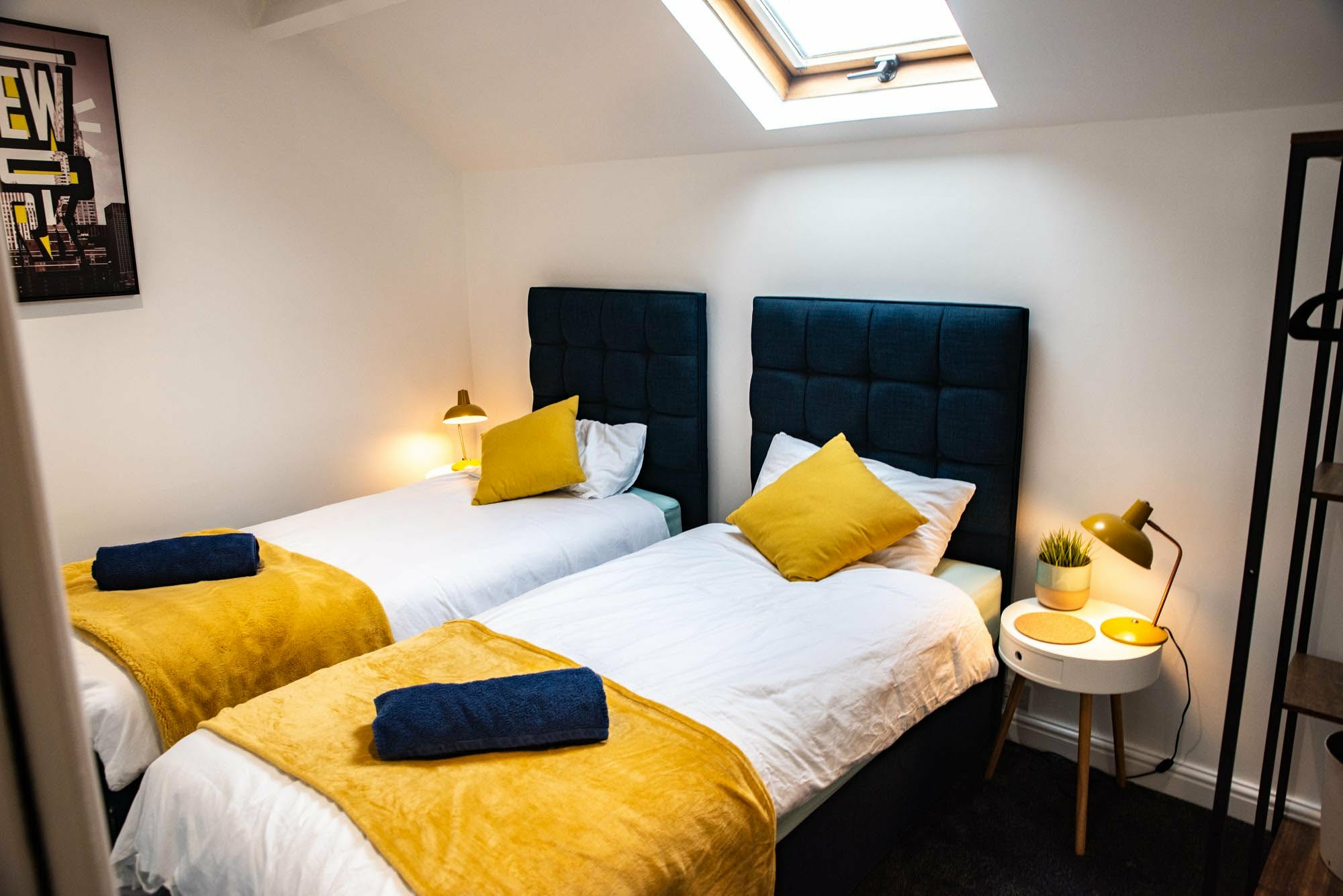 Twin bedroom in Stainforth, Doncaster group accommodation